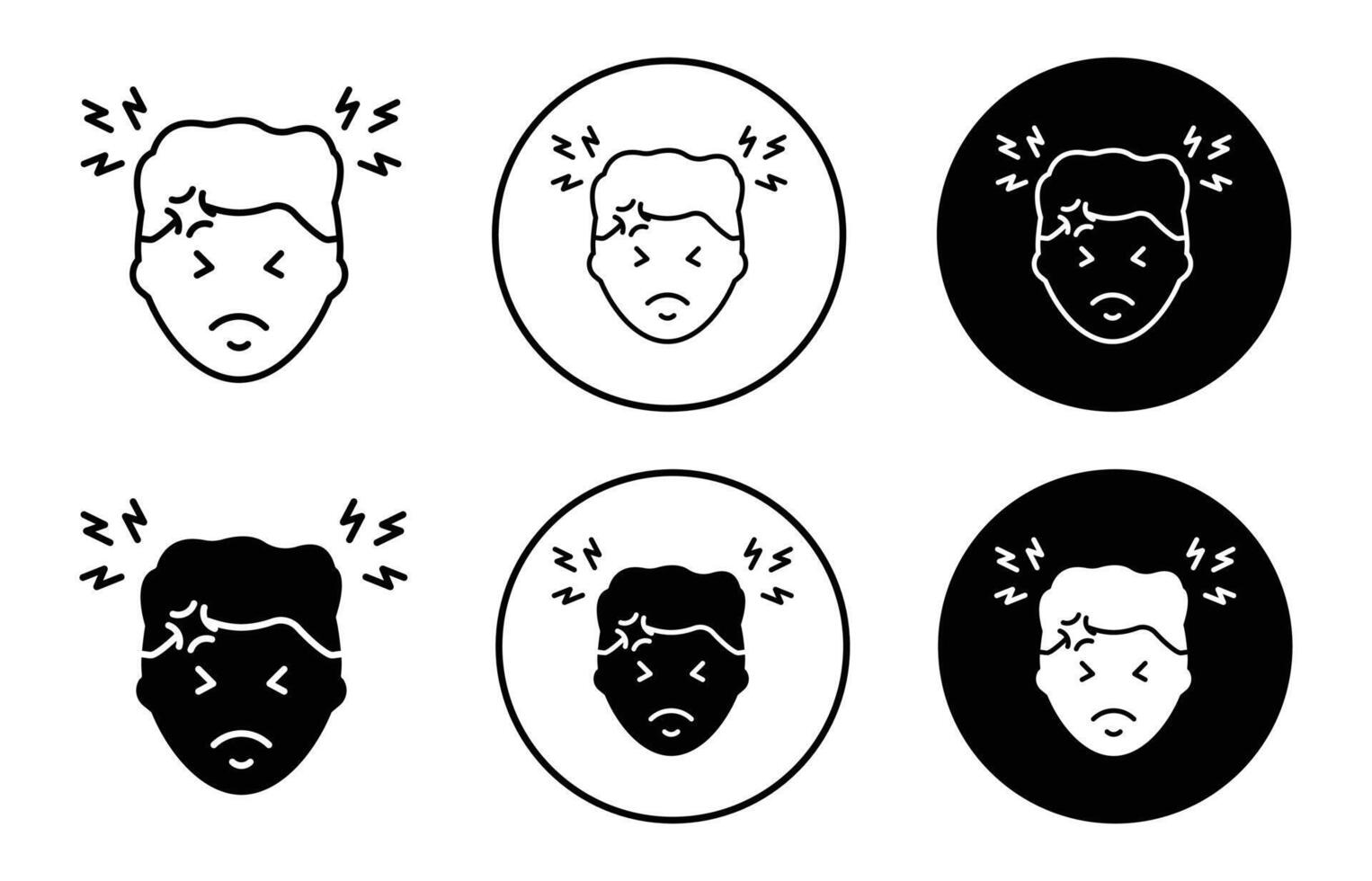 Headache icon icon Outline flat Icon vector