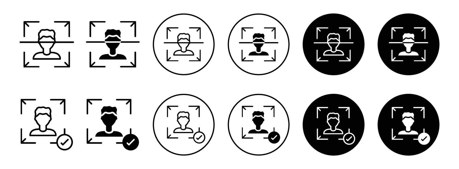 Face ID scanner with check mark icon vector