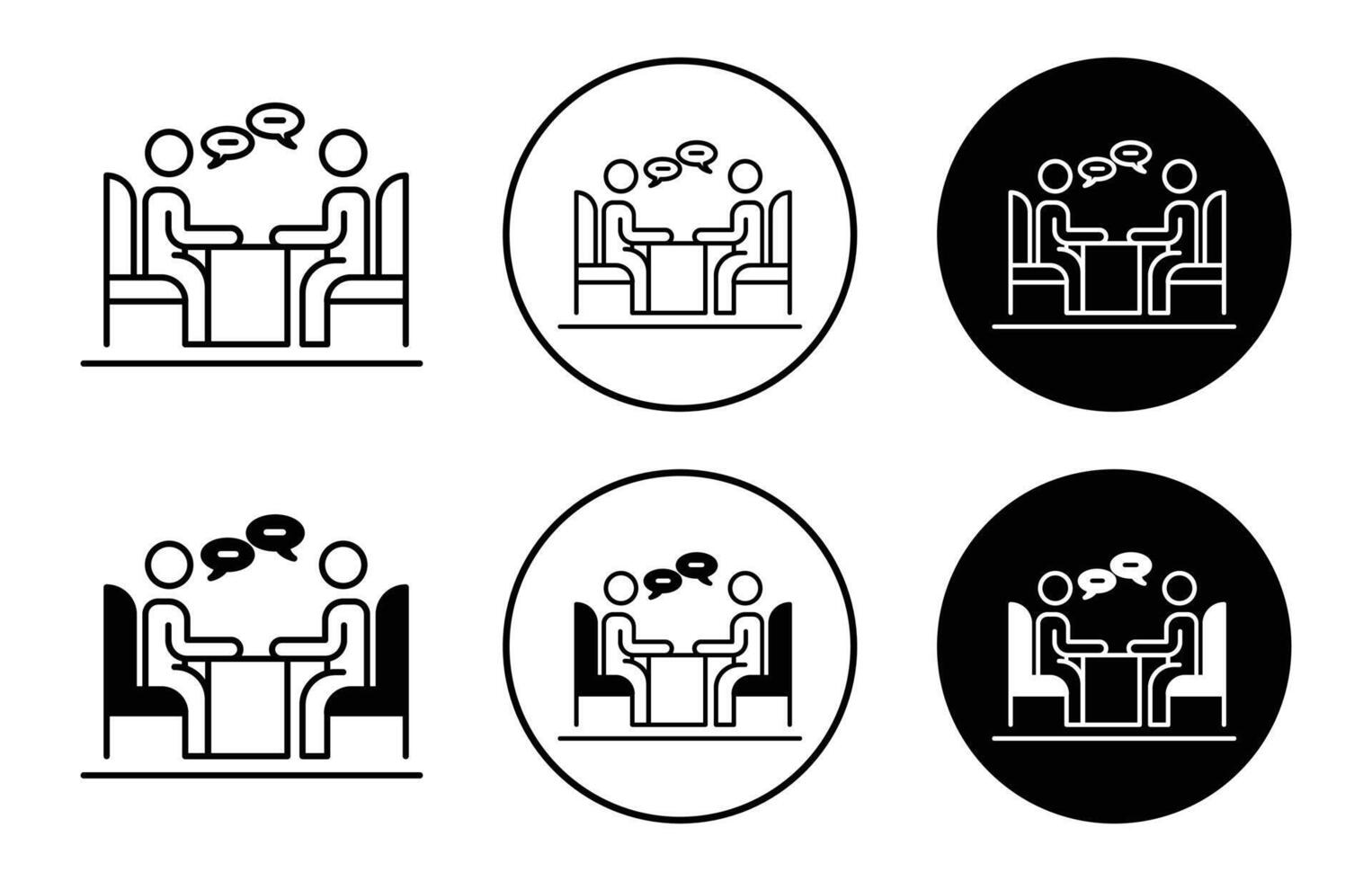 Interview icon Outline flat Icon vector