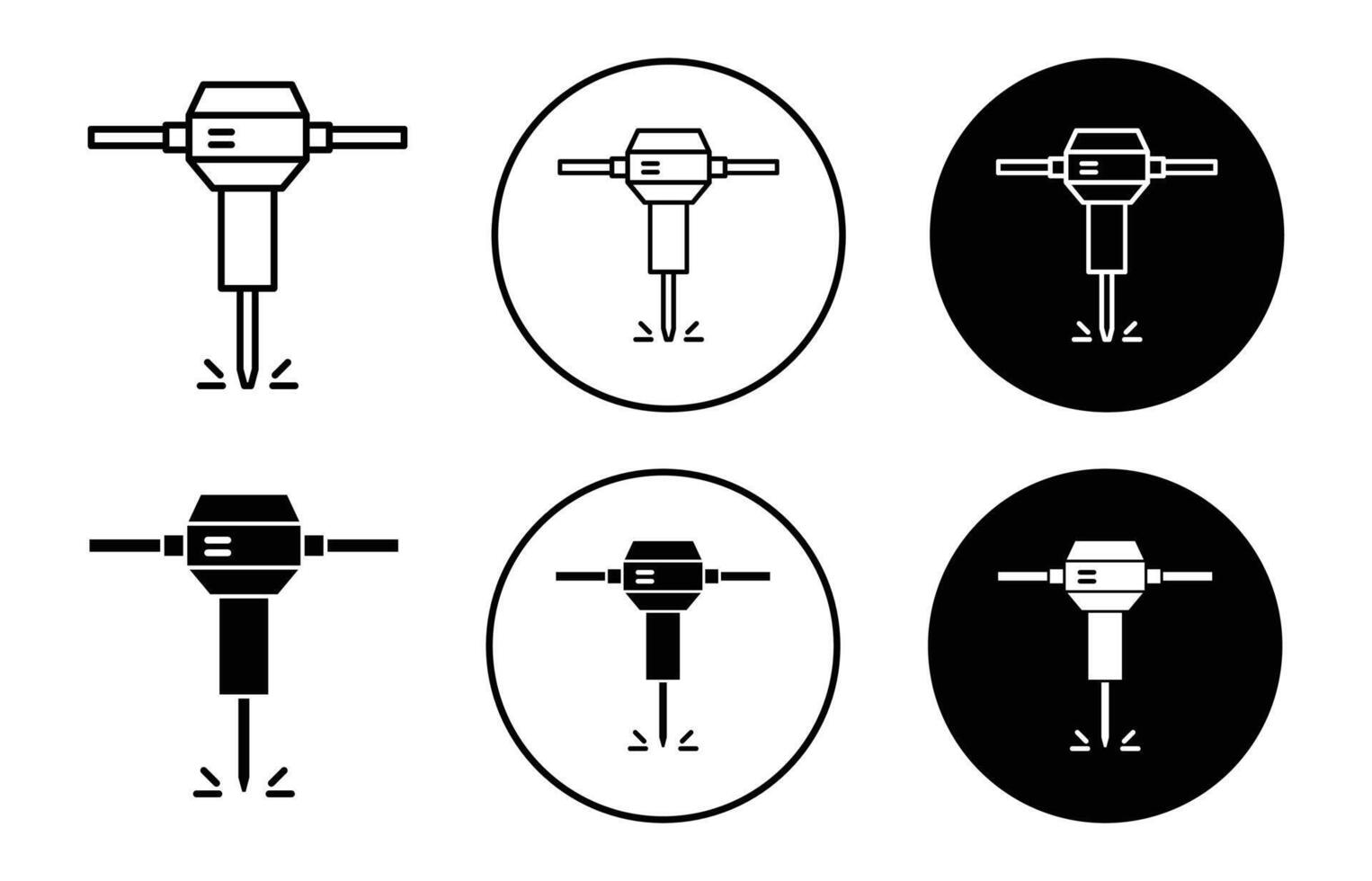 jackhammer icon Outline flat Icon vector