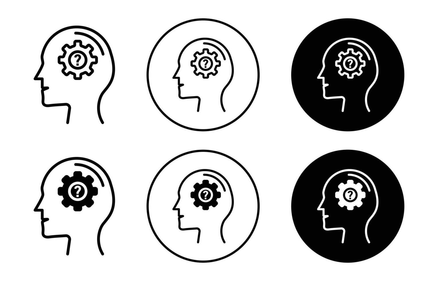 Curious Mind icon Outline flat Icon vector