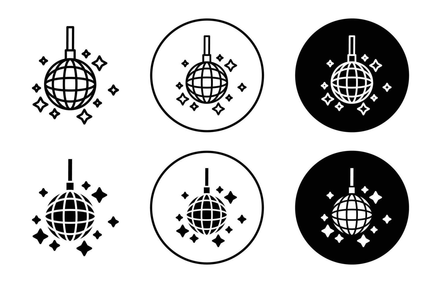 Disco ball icon Outline flat Icon vector