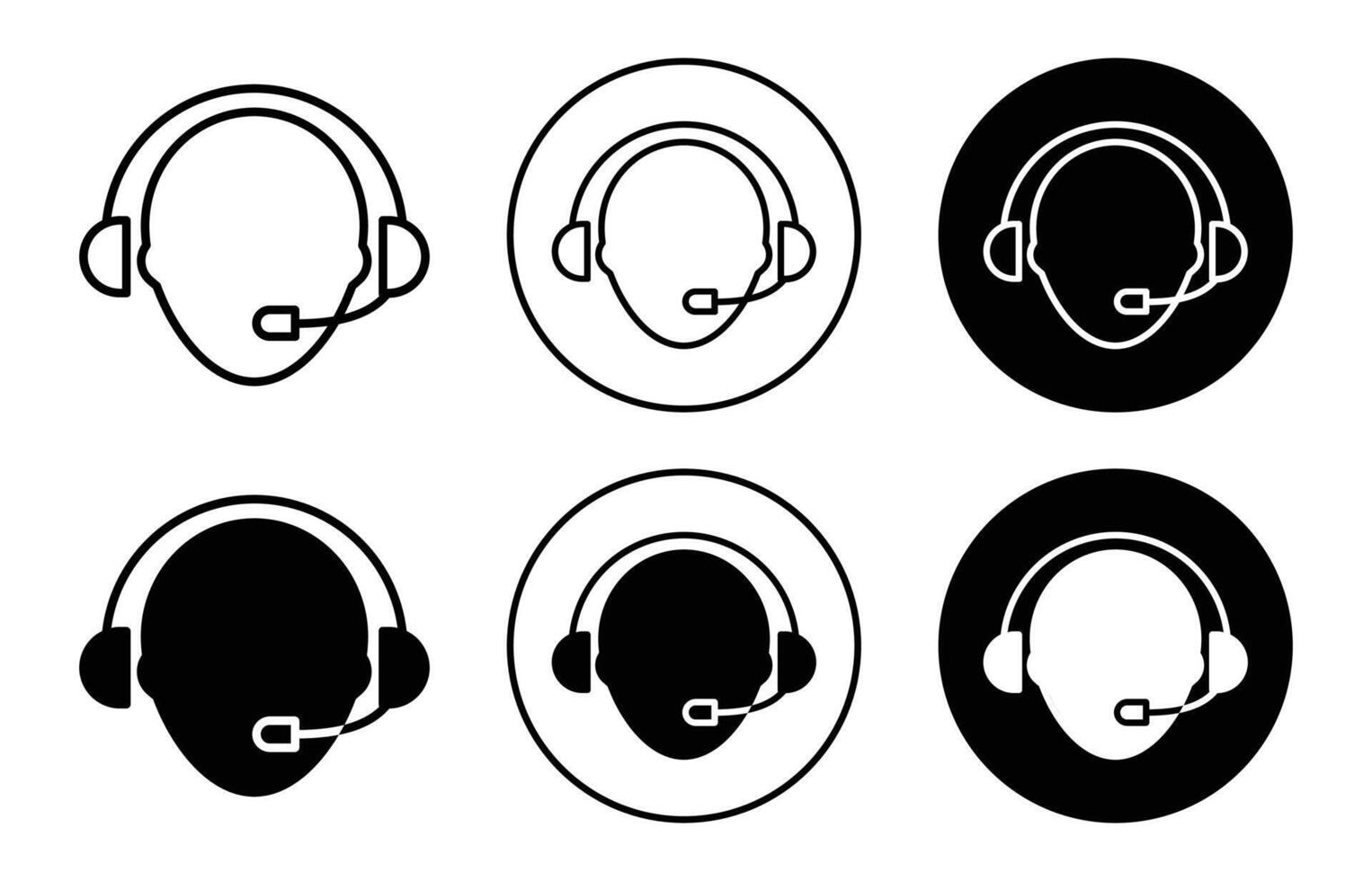Customer support icon Outline flat Icon vector