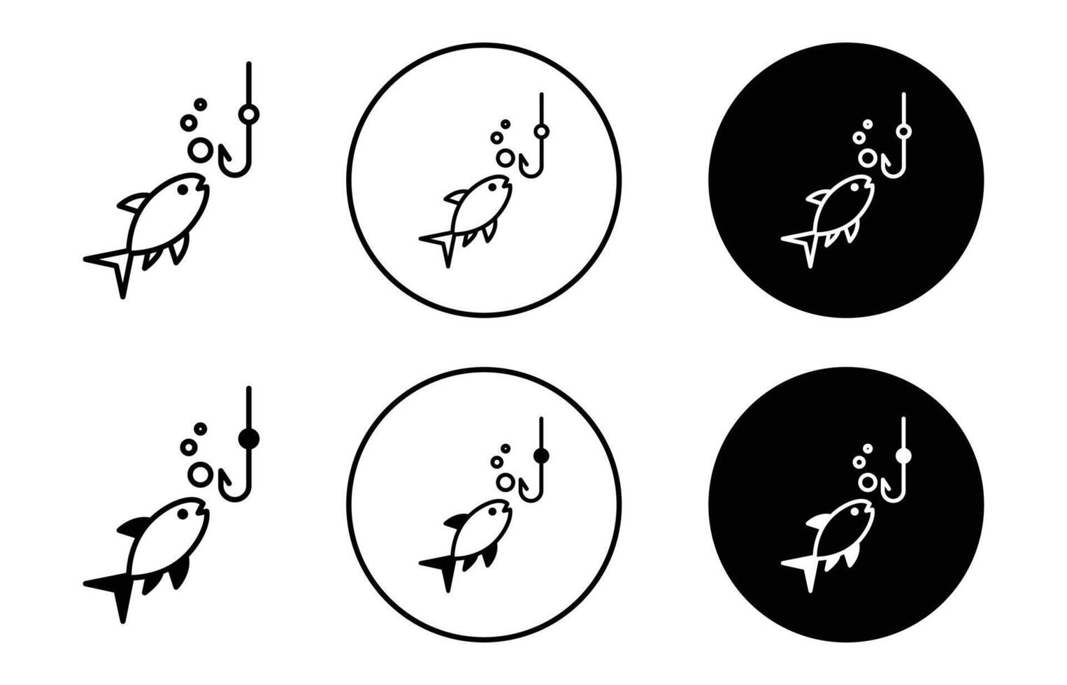 Fishing icon Outline flat Icon vector