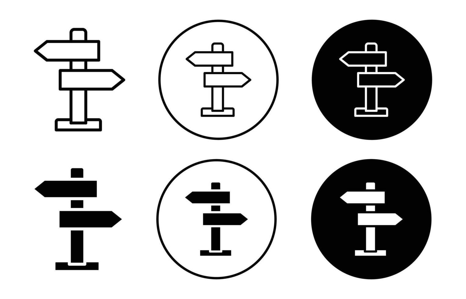 signpost icon Outline flat Icon vector