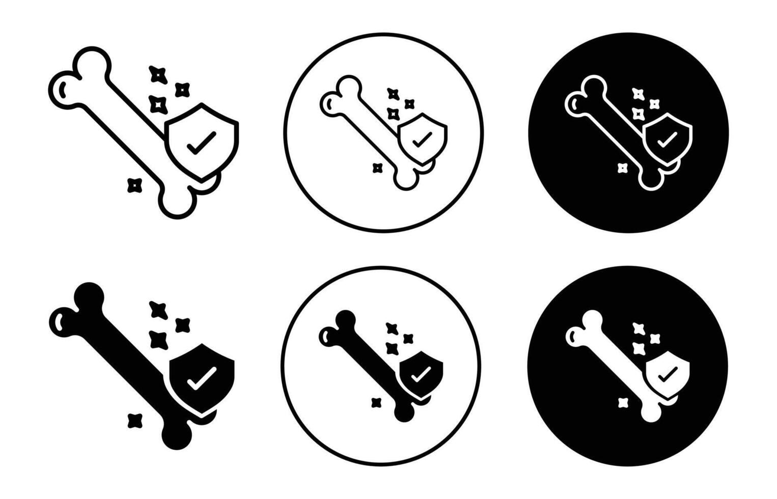 Strong healthy bones icon Outline flat Icon vector