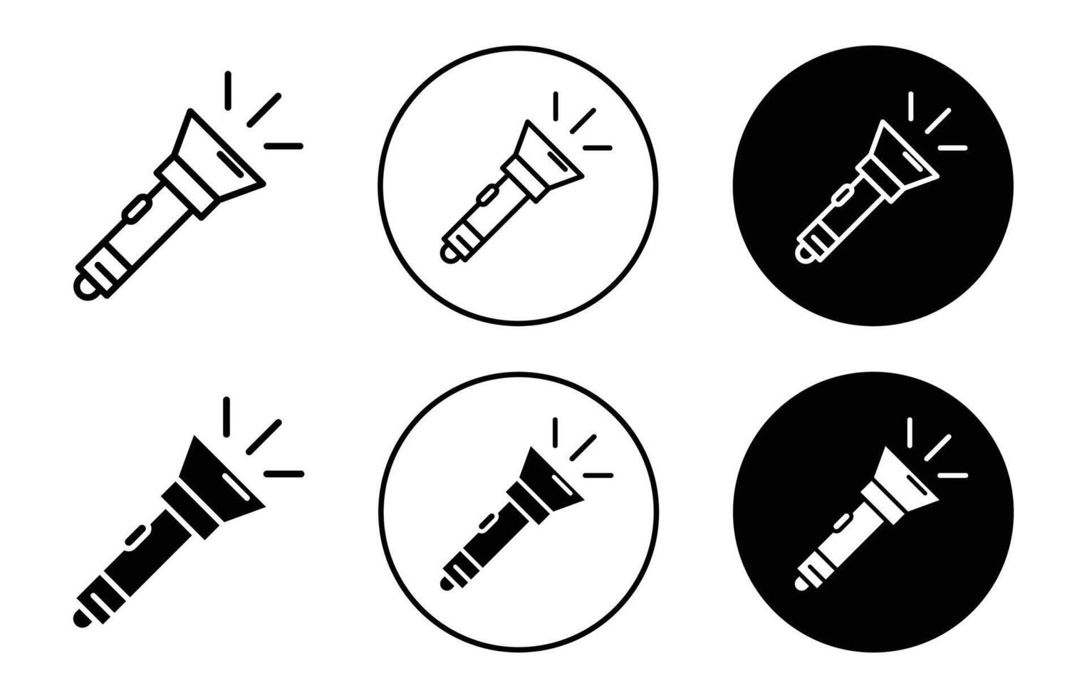 Flashlight icon Outline flat Icon vector