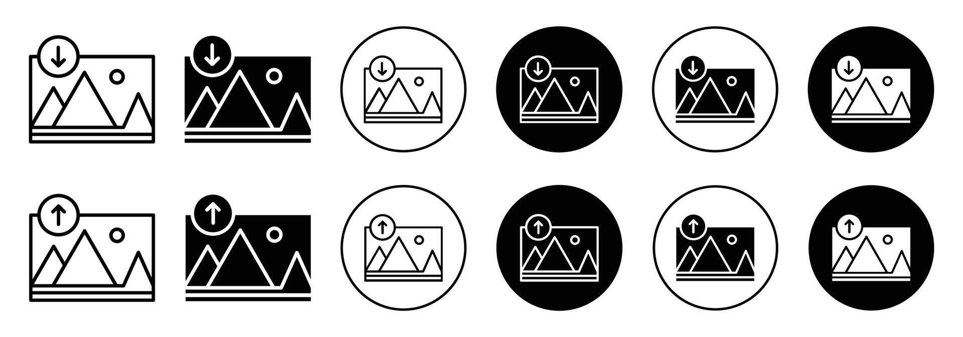 Downlaod or upload image Icon Outline flat Icon vector