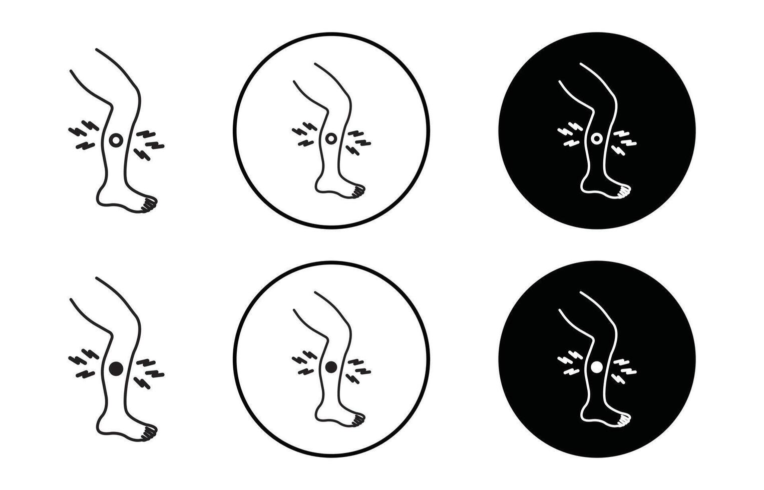Shin pain icon Outline flat Icon vector