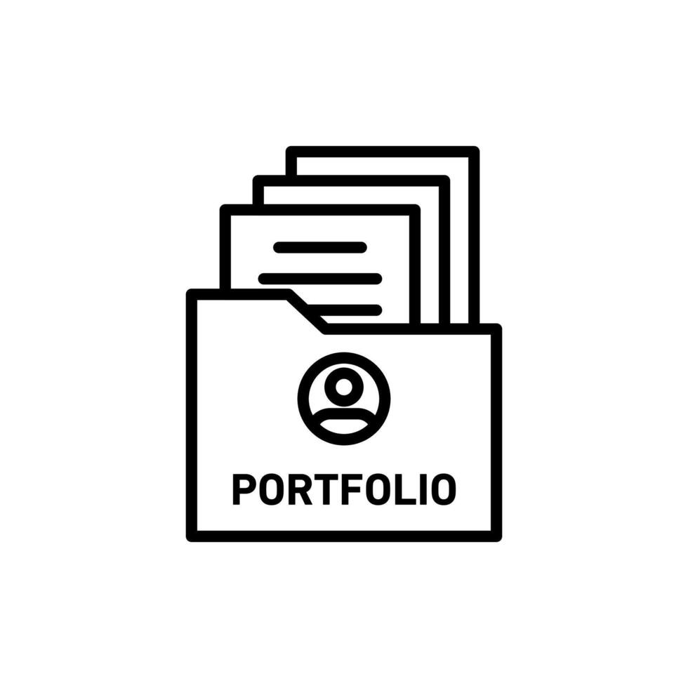 Portfolio icon Outline flat Icon vector