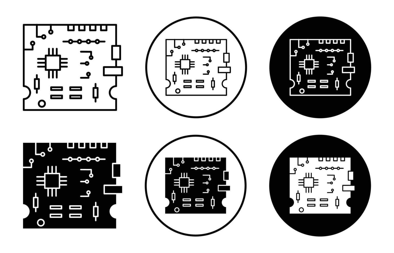 pcb icon Outline flat Icon vector