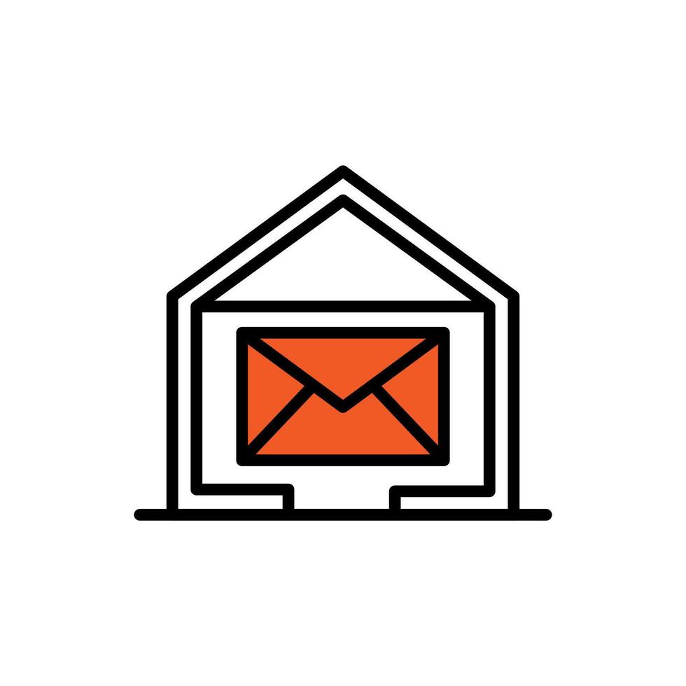 Post Office icon Outline flat Icon vector