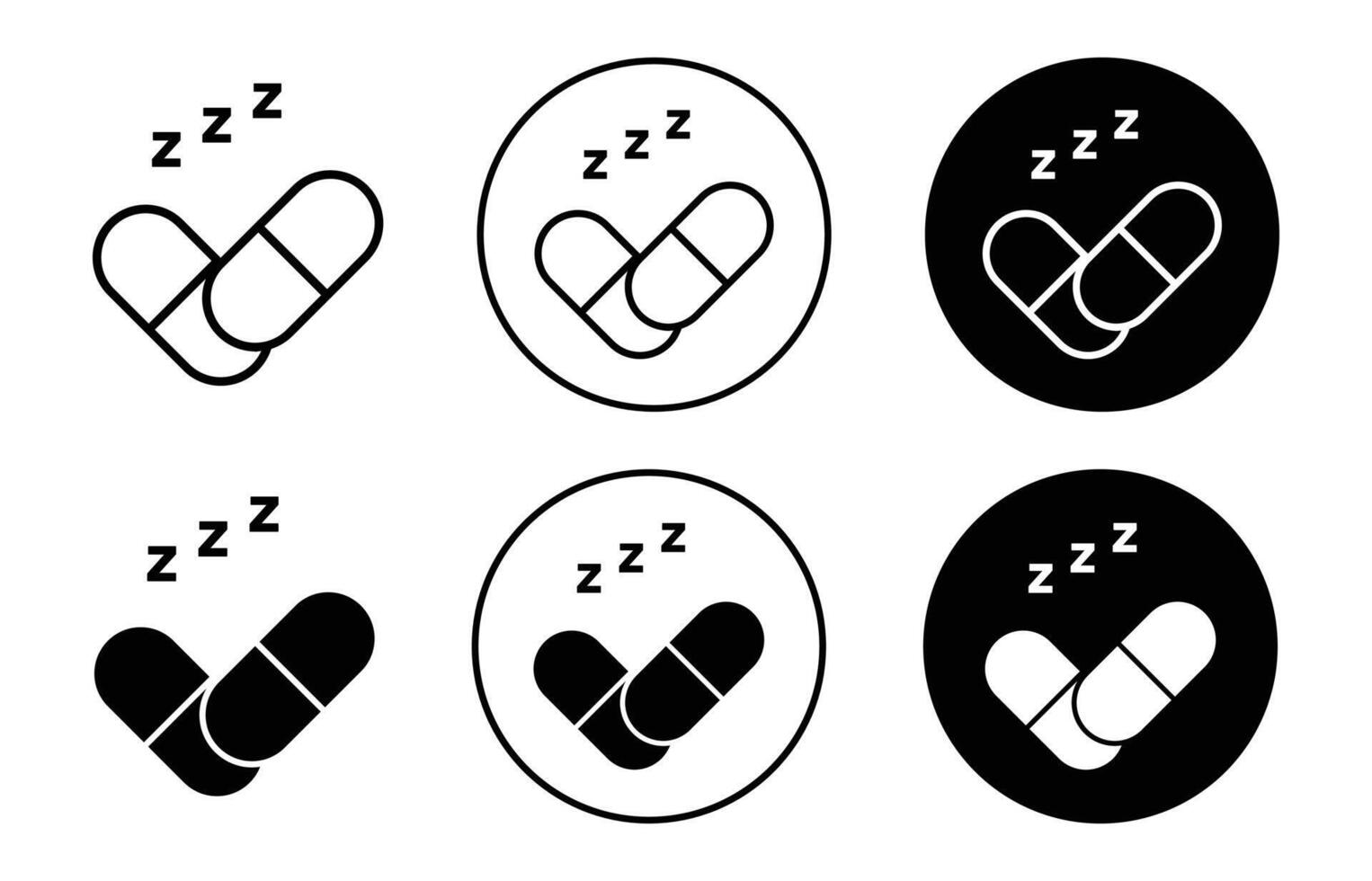 sleeping pills icon Outline flat Icon vector