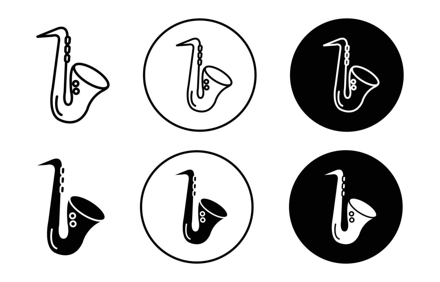 Saxophone icon Outline flat Icon vector