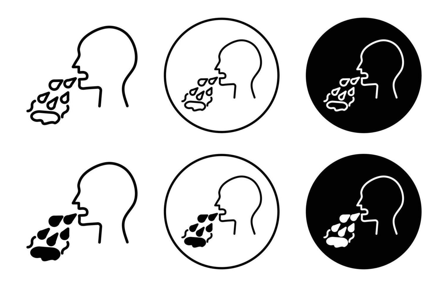 Vomiting man line icon Outline flat Icon vector