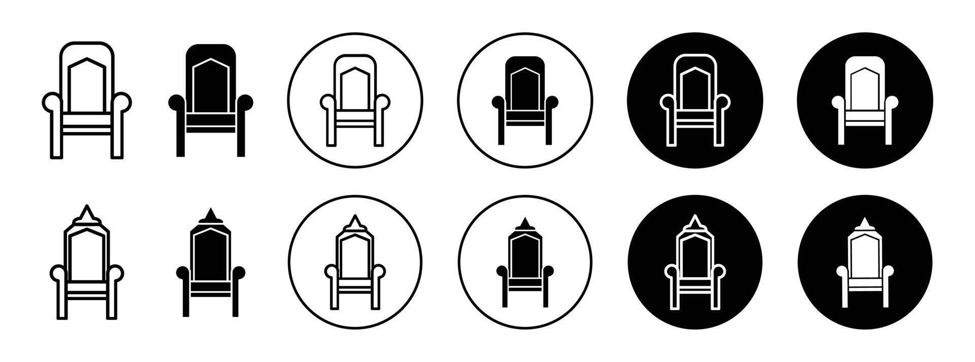 Royal throne icon Outline flat Icon vector