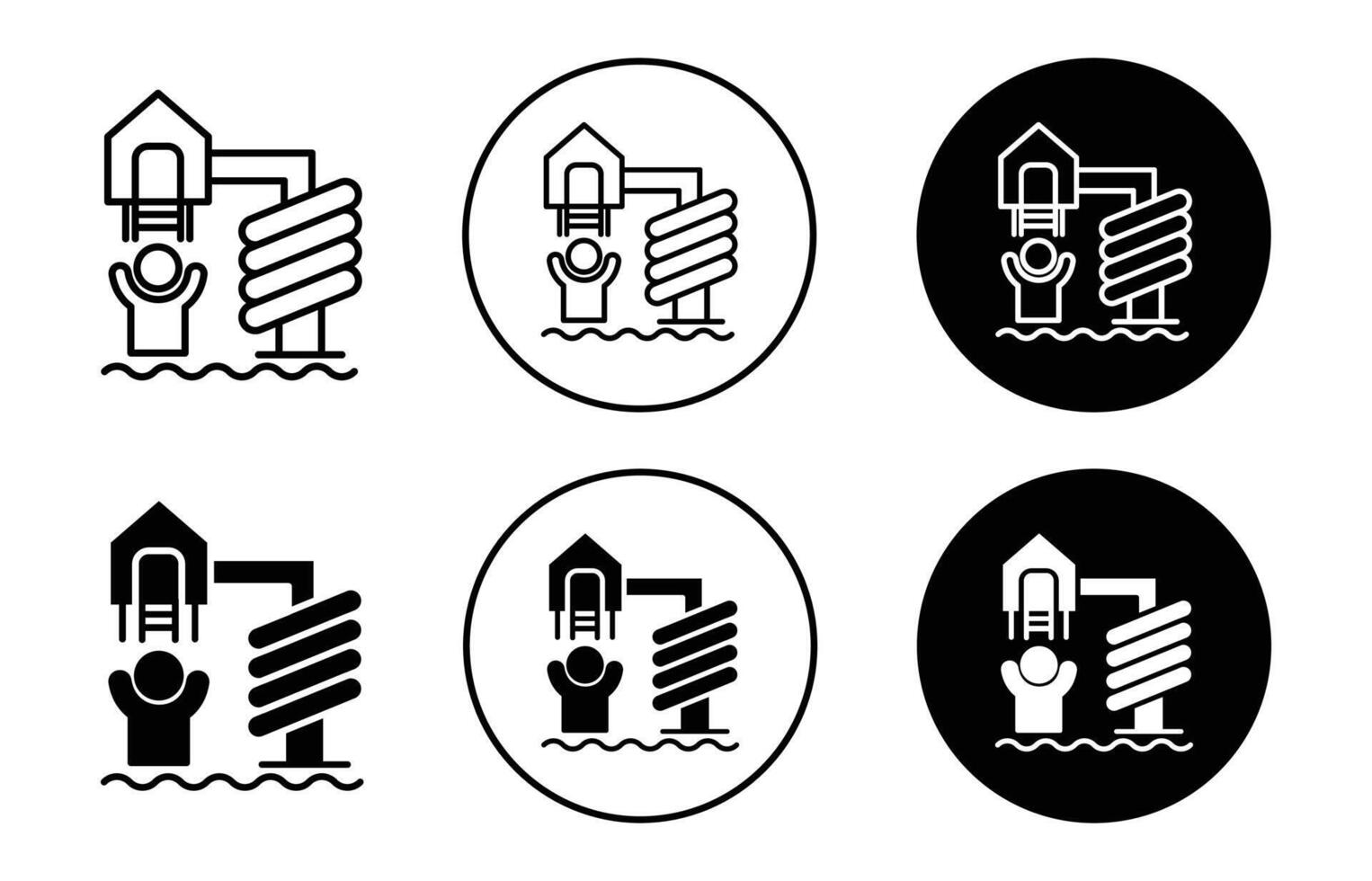 Aquapark slide tube icon vector