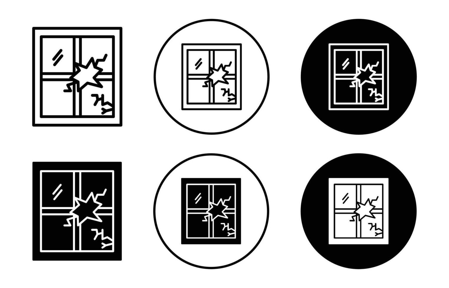 Broken window icon vector