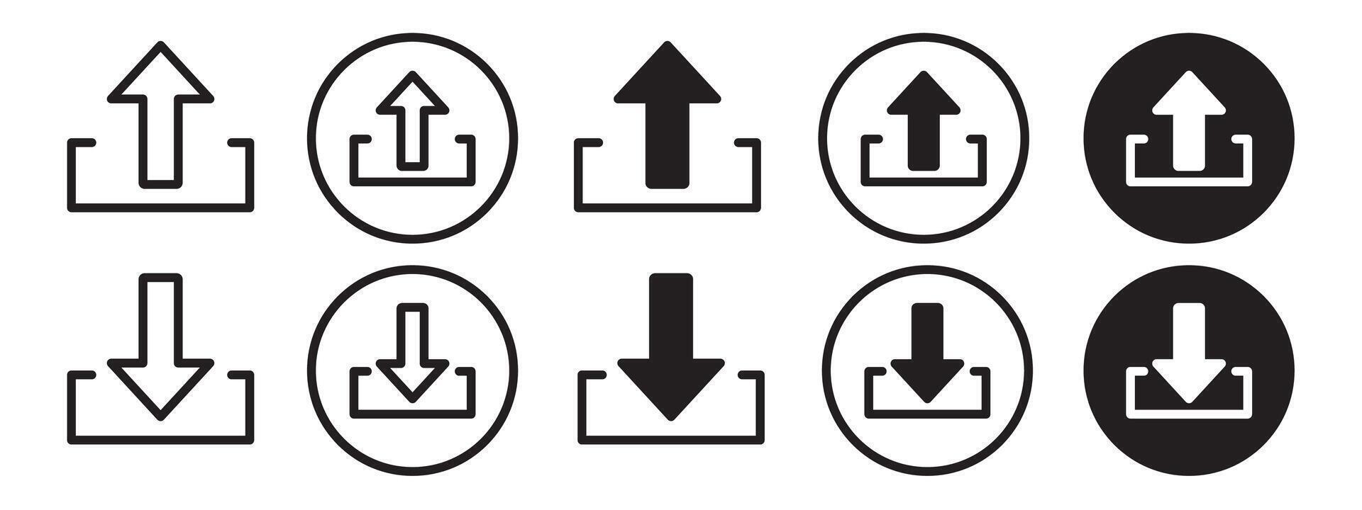 Upload Icon set collection for web vector