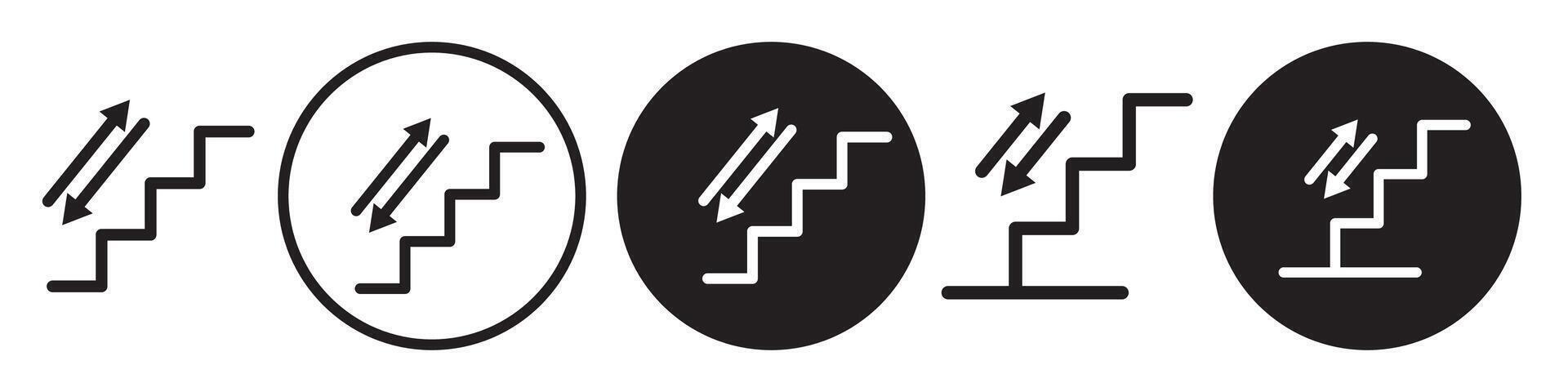 Stairs Icon set collection for web vector