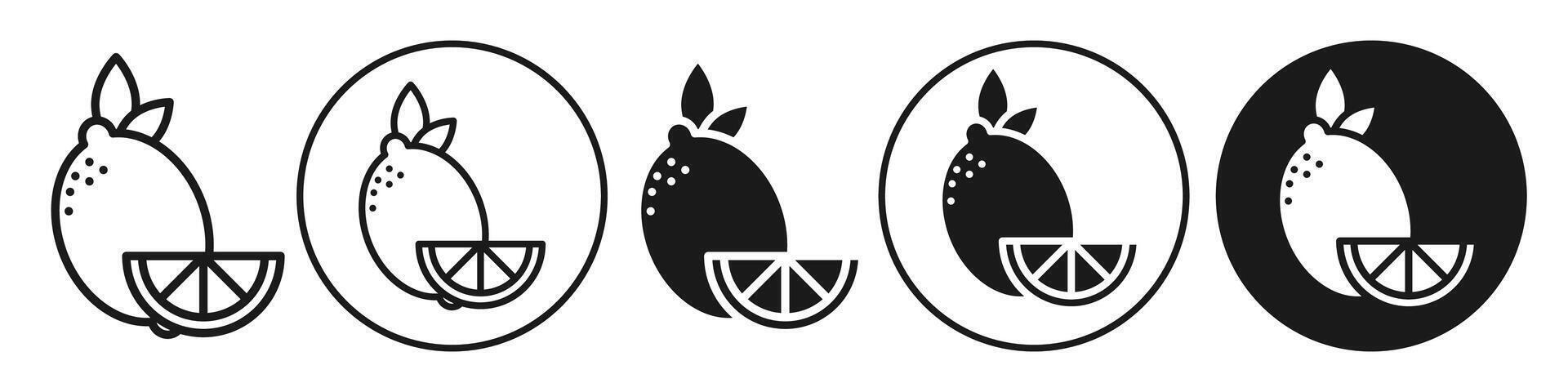 Lemon line Icon set collection for web vector