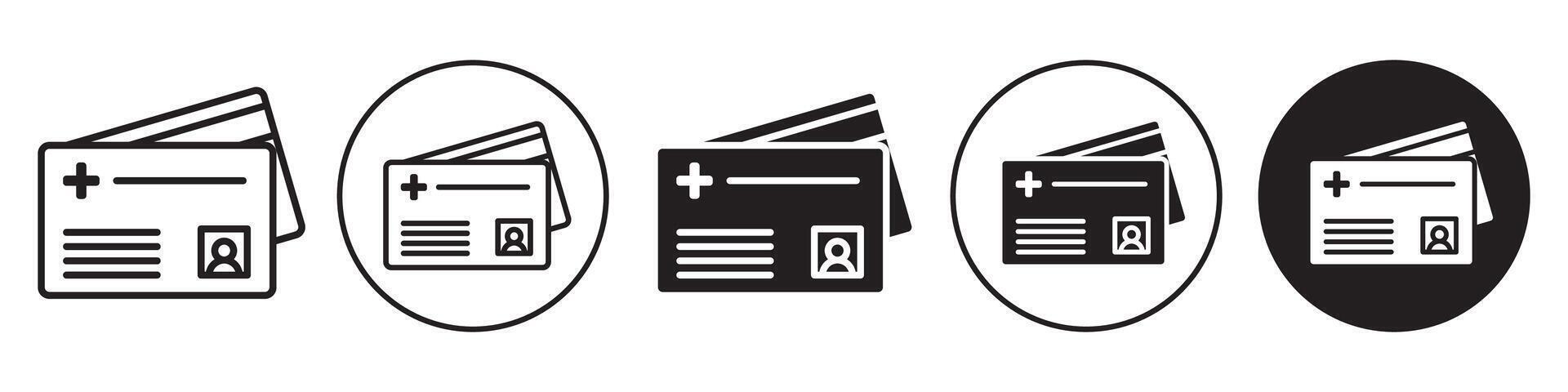 Medical Insurance Card Icon set collection for web vector