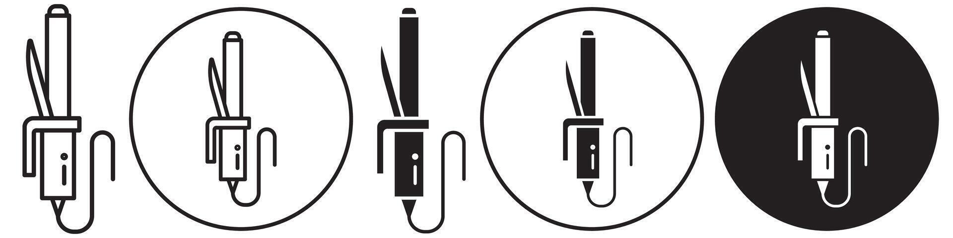 Hair curler icon set collection for web vector