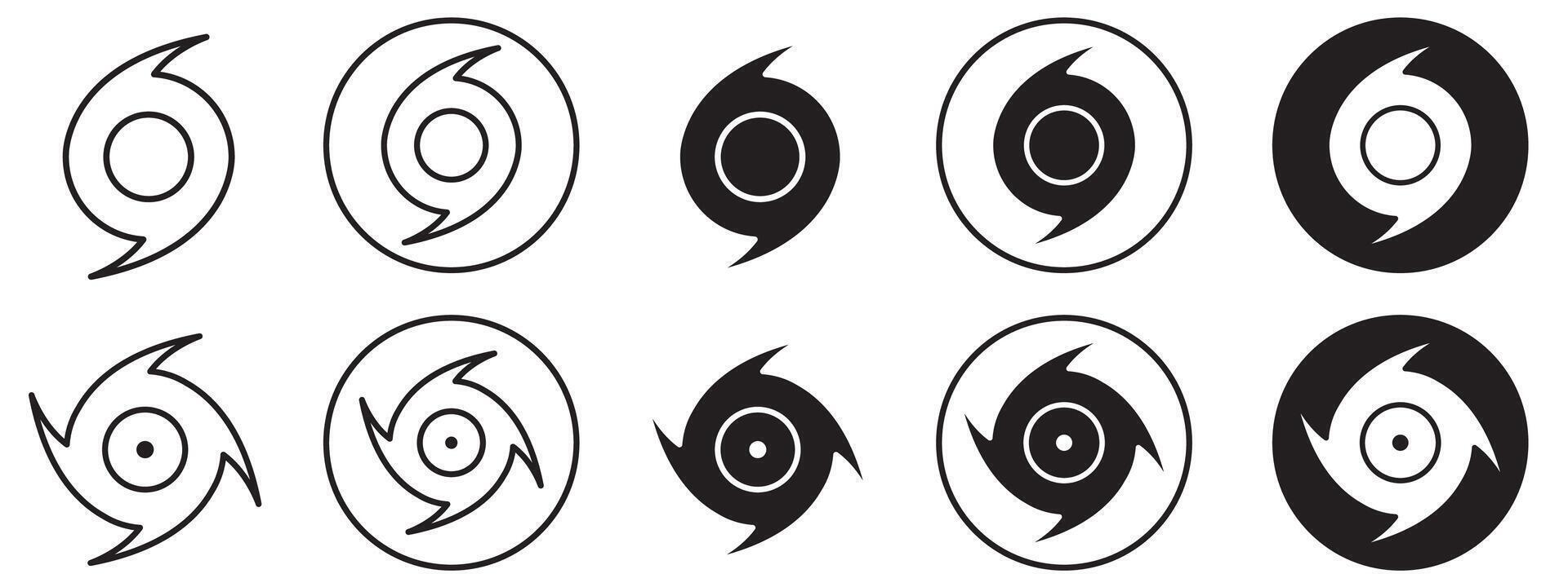Hurricane icon set collection for web vector
