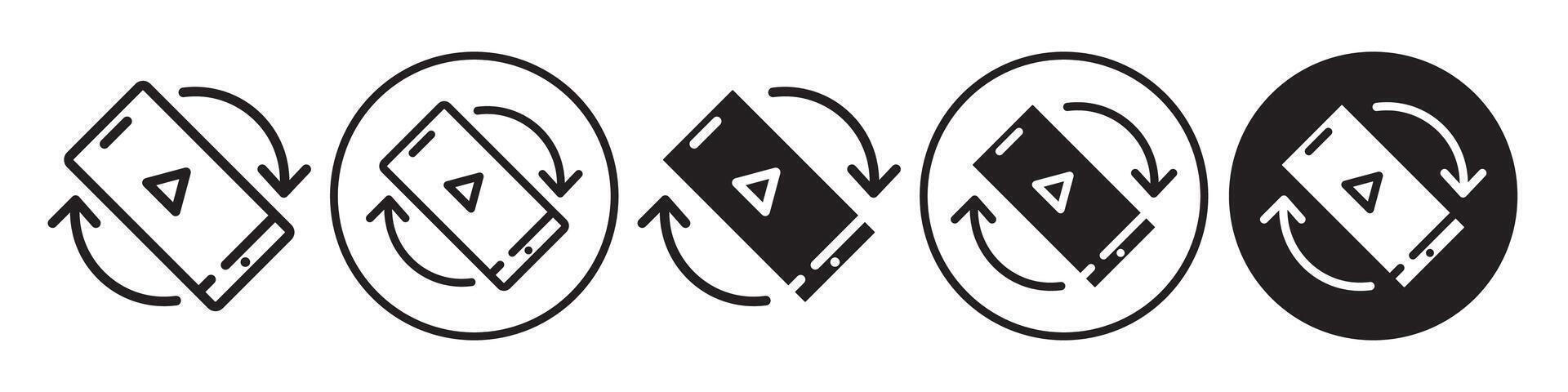 Mobile rotate Icon set collection for web vector