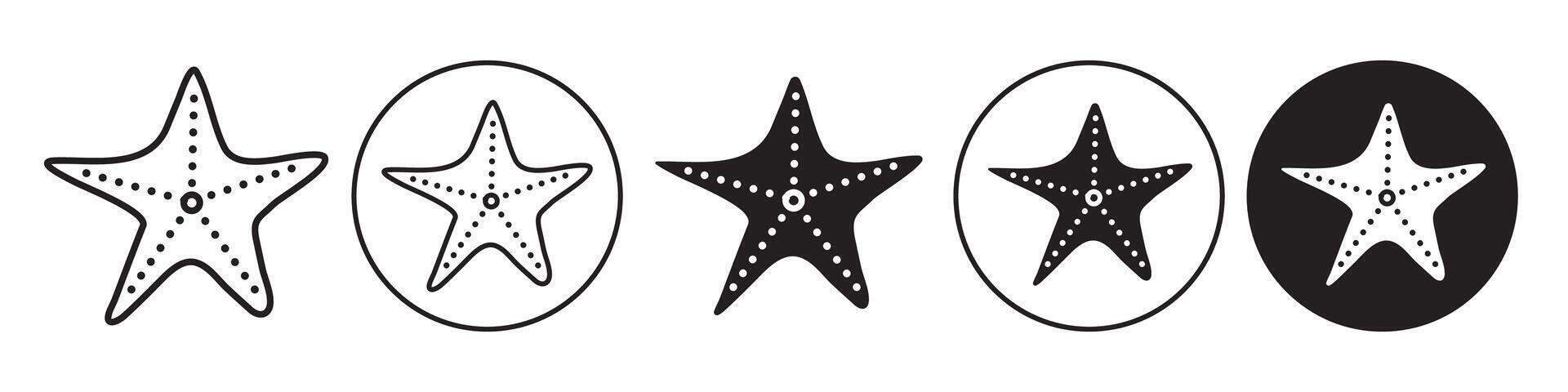 Starfish icon set collection for web vector