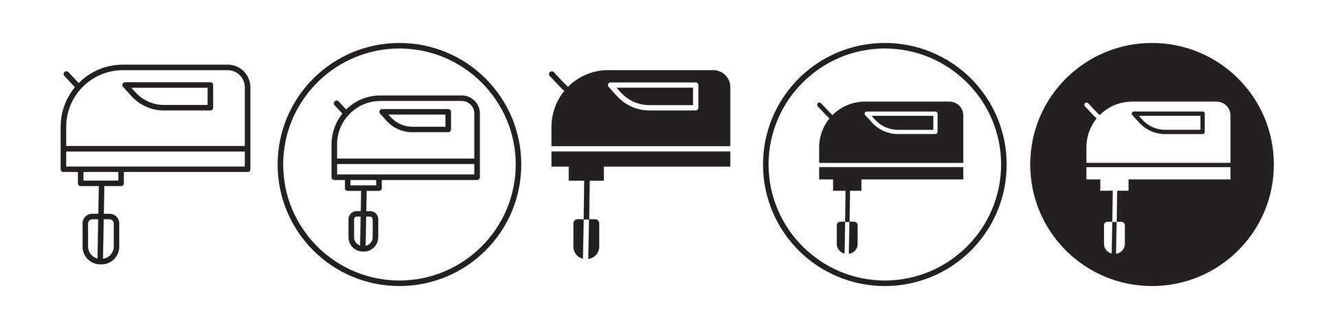 Hand Mixer Icon set collection for web vector
