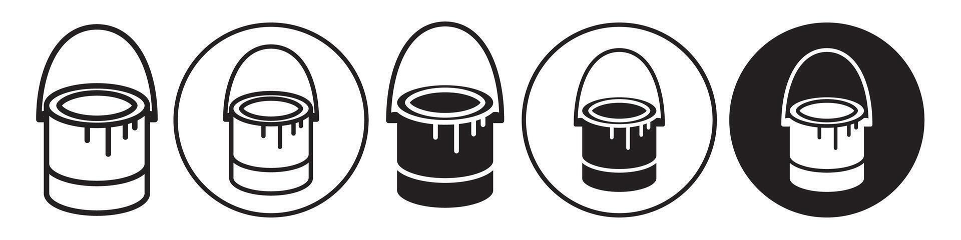 Paint bucket icon set collection for web vector