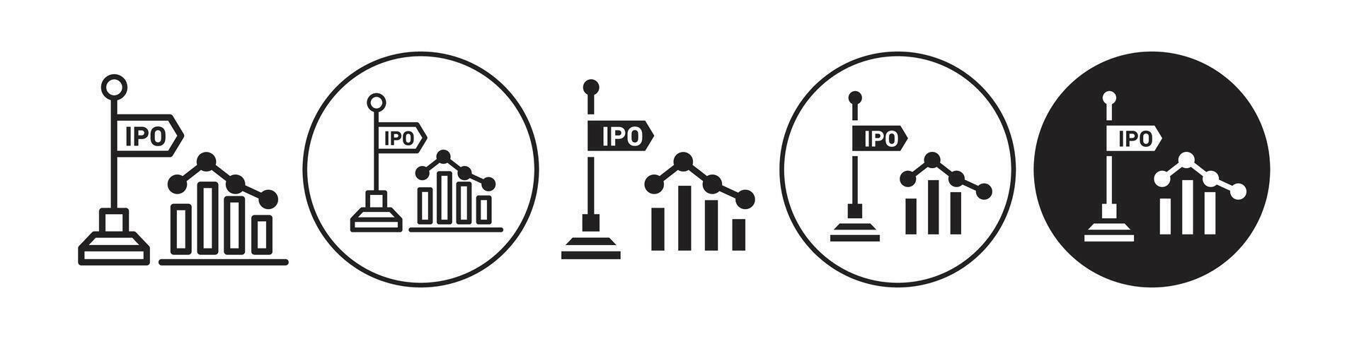 IPO icon set collection for web vector
