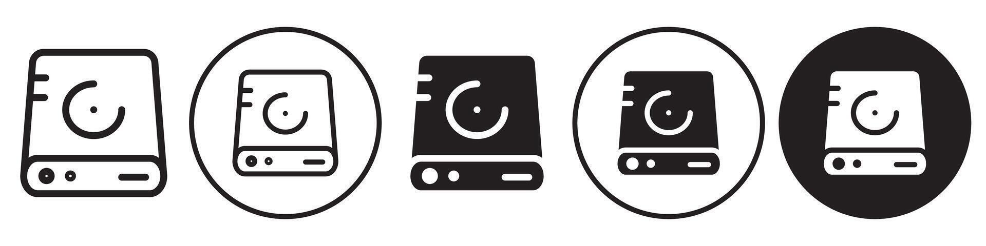 Hard drive icon set collection for web vector