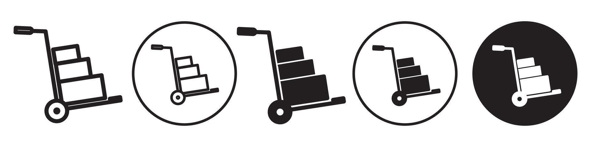 Hand Truck Icon set collection for web vector