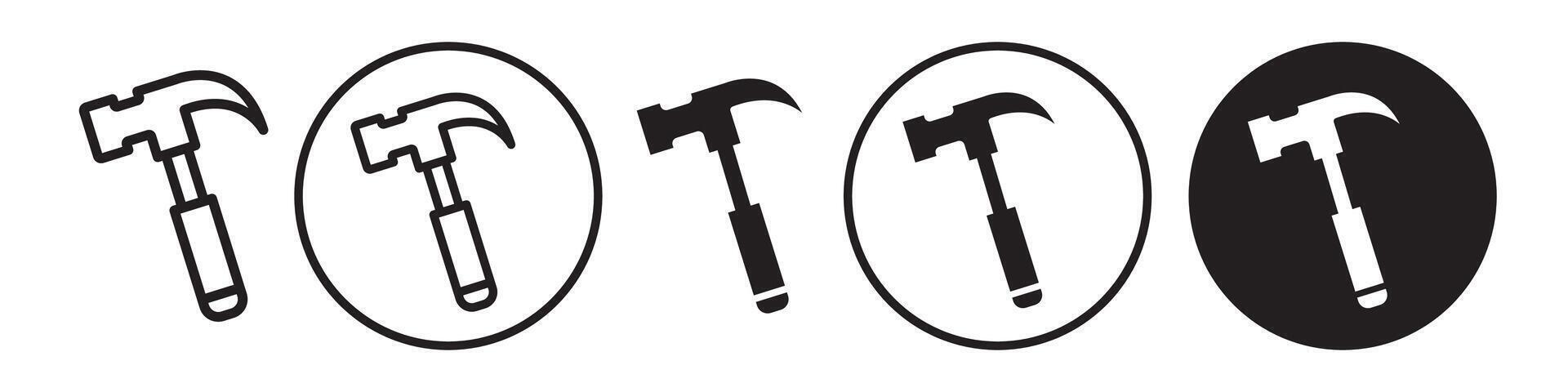 Hammer Icon set collection for web vector