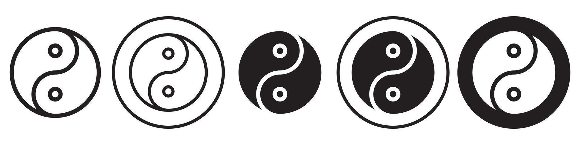 Ying Yang Icon set collection for web vector