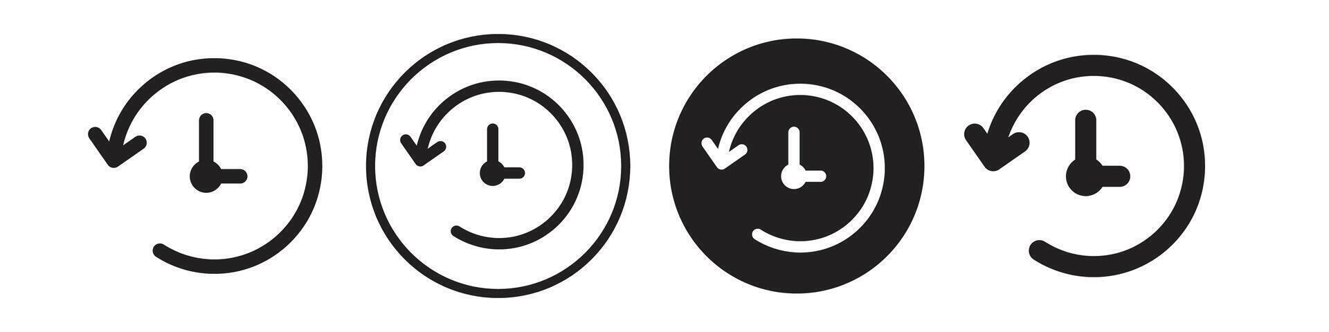 History icon for time reverse in past vector