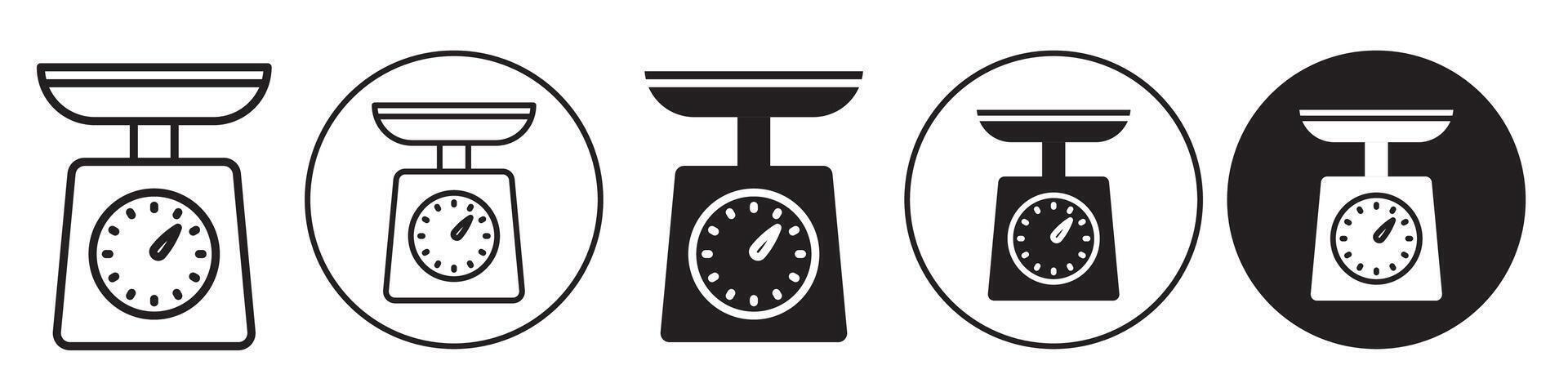 Kitchen scale icon set collection for web vector
