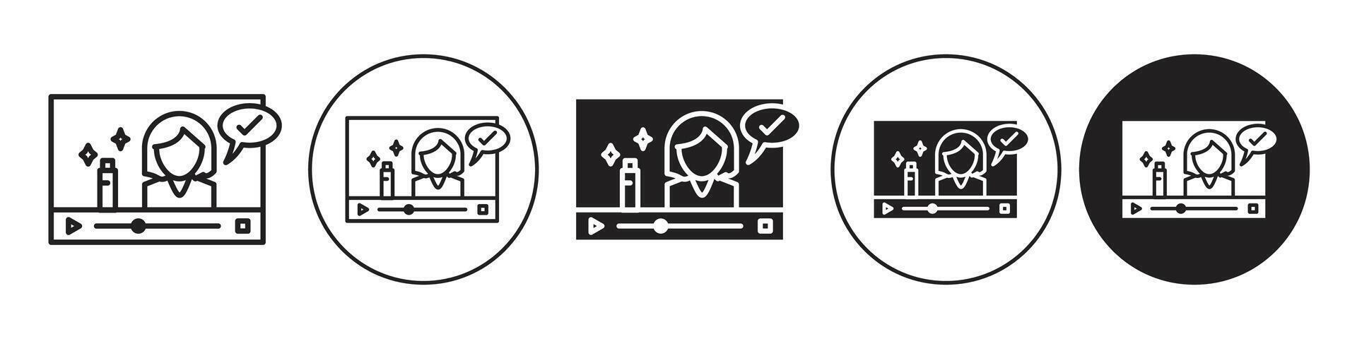 Influencer Marketing Icon set collection for web vector