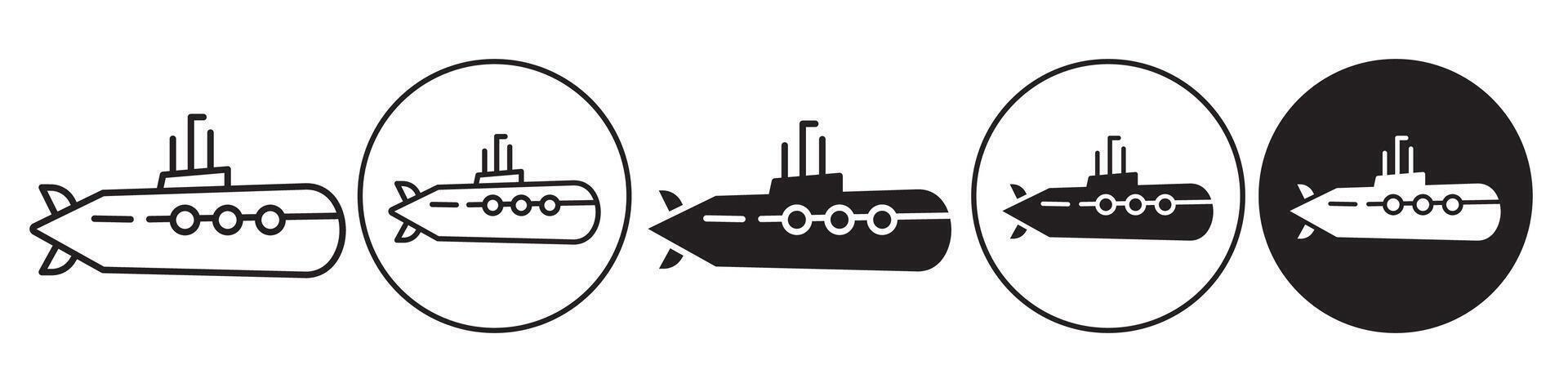 Submarine Icon set collection for web vector