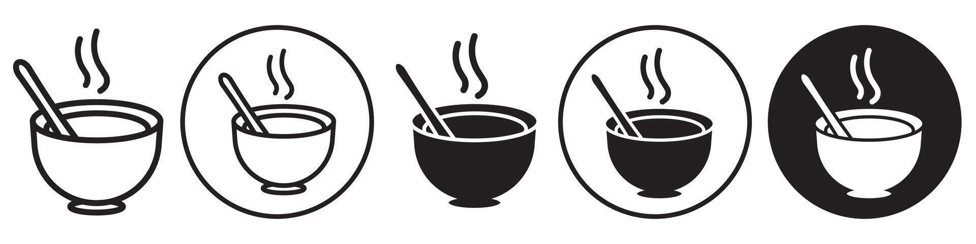 Soup Bowl Icon set collection for web vector