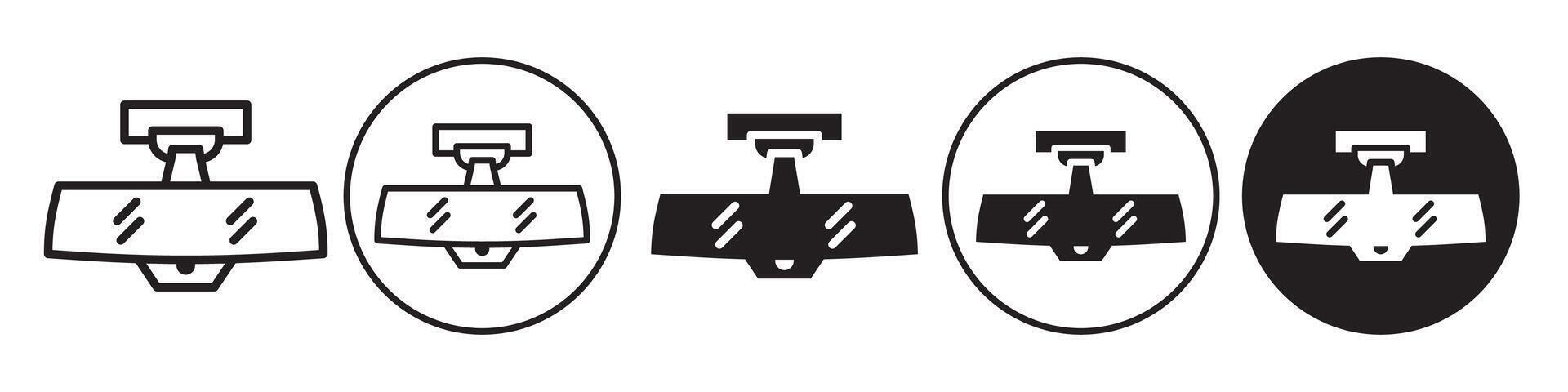 Rear View mirror Icon set collection for web vector