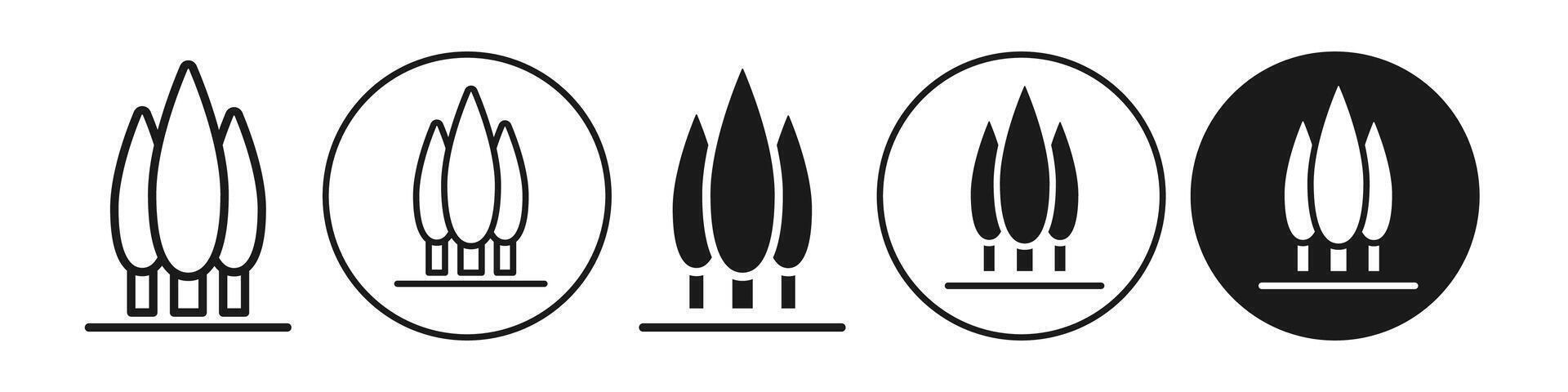 Cypress tree icon set collection for web vector