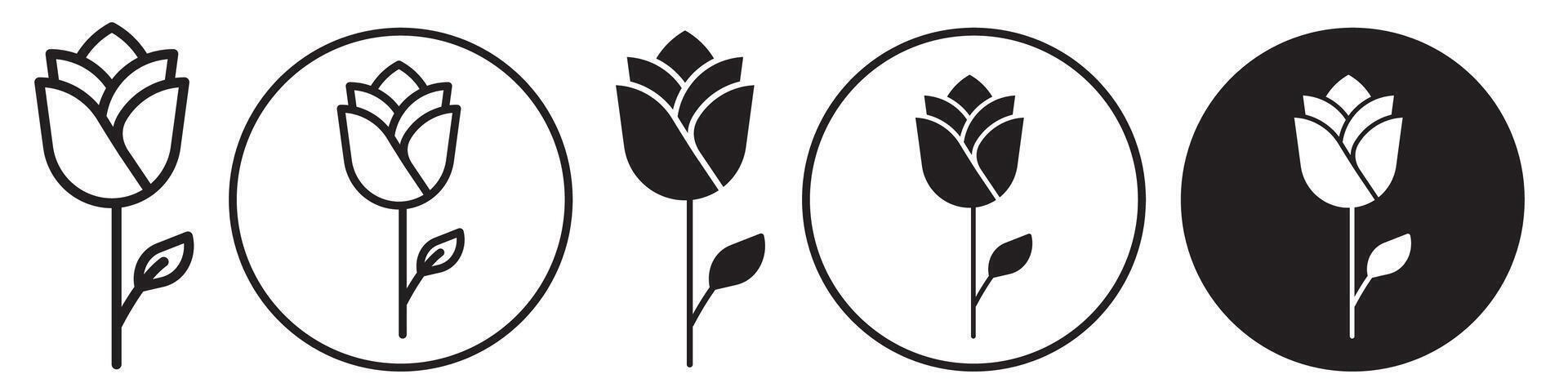 Rose Icon set collection for web vector