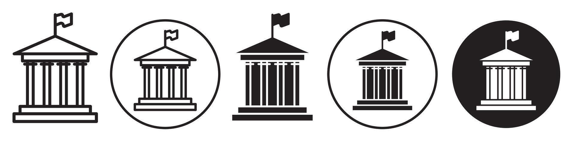 Government Icon set collection for web vector
