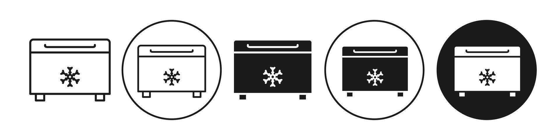 Freezer icon set collection for web vector