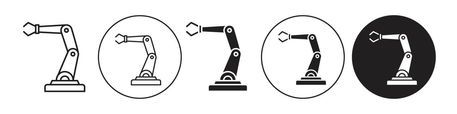 Robotic arm icon set collection for web vector