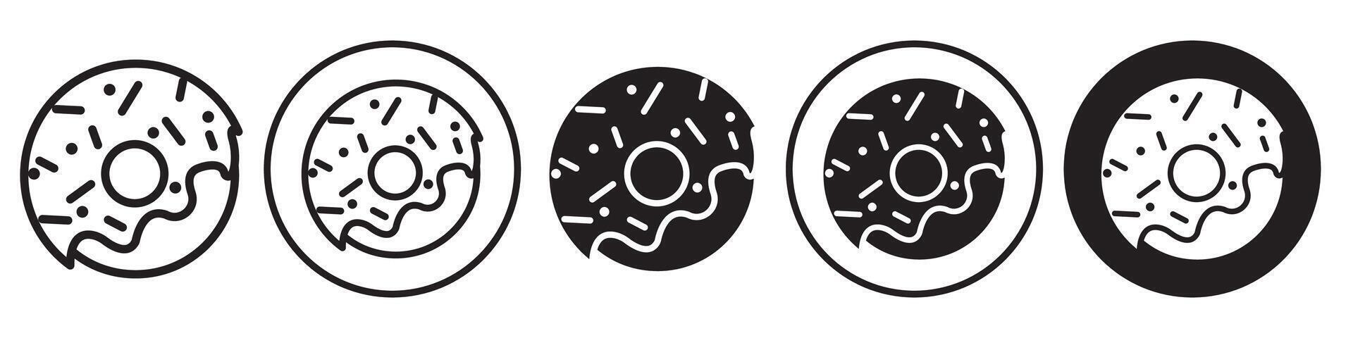 Donuts icon set collection for web vector