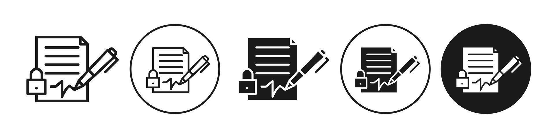 Confidentiality agreement icon set collection for web vector